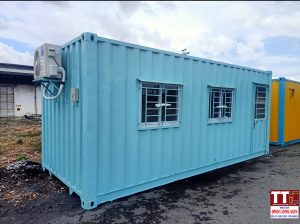 Container văn phòng 20 feet màu xanh lơ